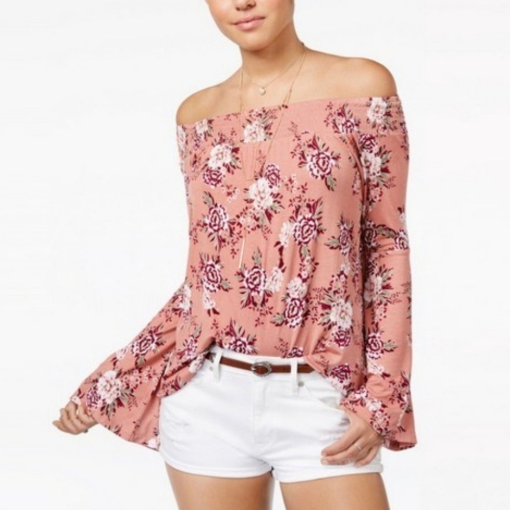Ultra Flirt Juniors Off-The-Shoulder Top Size S